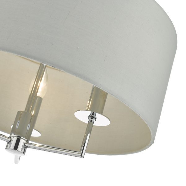 Jamelia 3 Light Pendant Polished Chrome & Grey - Image 3
