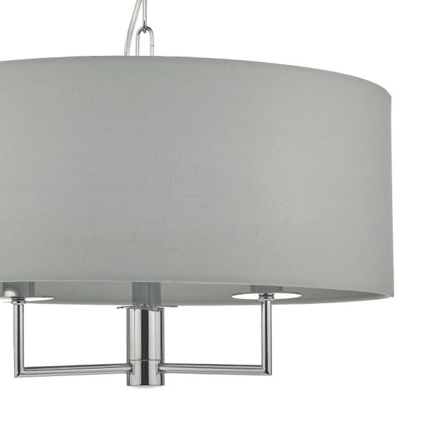 Jamelia 3 Light Pendant Polished Chrome & Grey - Image 4