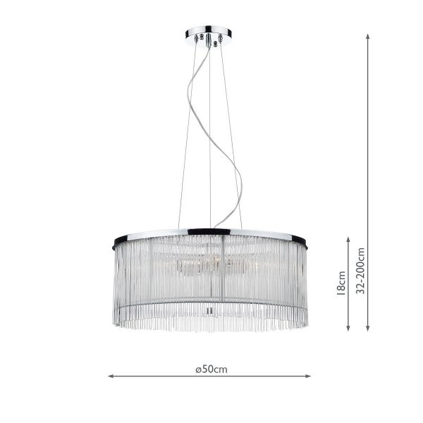 Japan 3 Light Pendant Polished Chrome Glass - Image 5