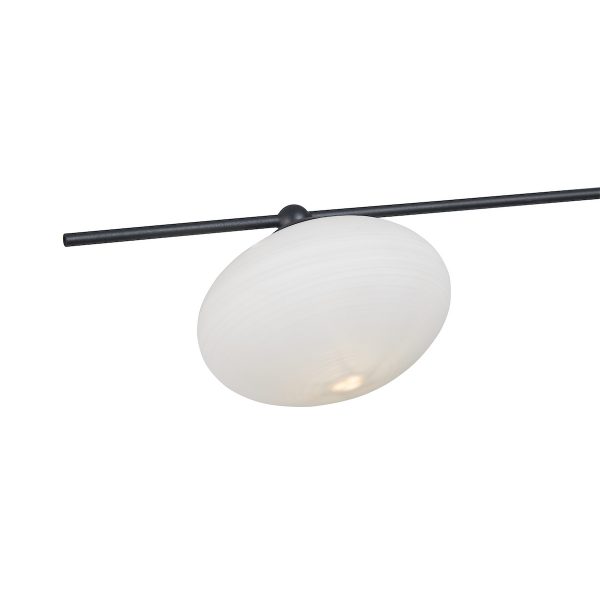 Jasper 3 Light Semi Flush Matt Black Opal glass - Image 3