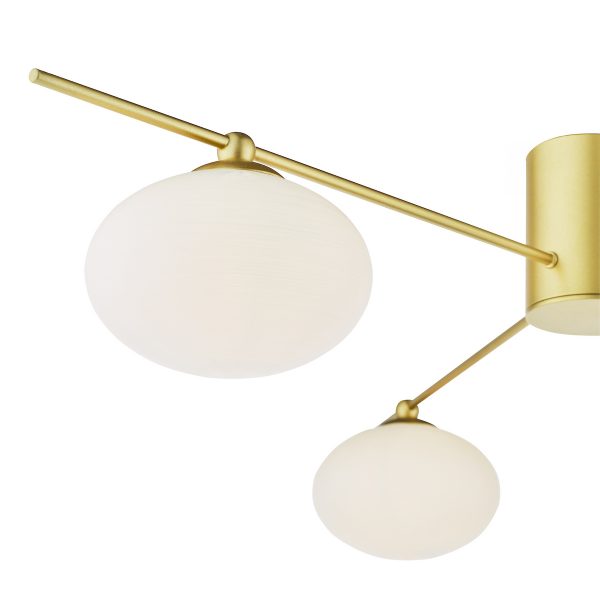 Jasper 3 Light Semi-Flush Satin Gold and Opal Glass - Image 3