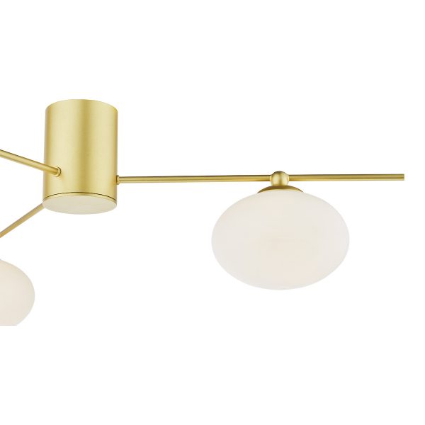 Jasper 3 Light Semi-Flush Satin Gold and Opal Glass - Image 4