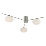 Jasper 3 Light Semi Flush Satin Nickel Opal glass