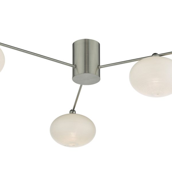 Jasper 3 Light Semi Flush Satin Nickel Opal glass - Image 3