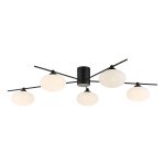 Jasper 5lt Semi Flush Matt Black Opal Glass