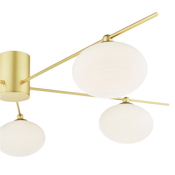 Jasper 5 Light Semi-Flush Satin Gold and Opal Glass - Image 5