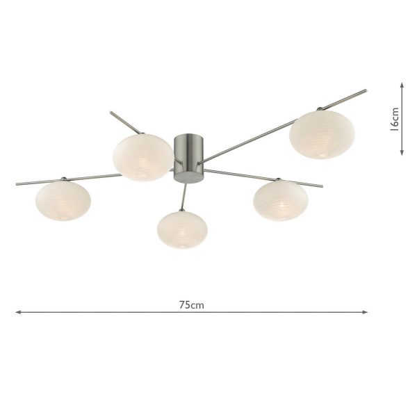Jasper 5 Light Semi Flush Satin Nickel - Image 5