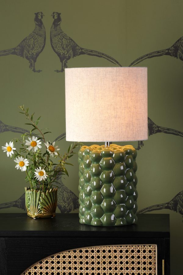 Jayden Table Lamp Green Reactive Glaze With Shade - Image 3