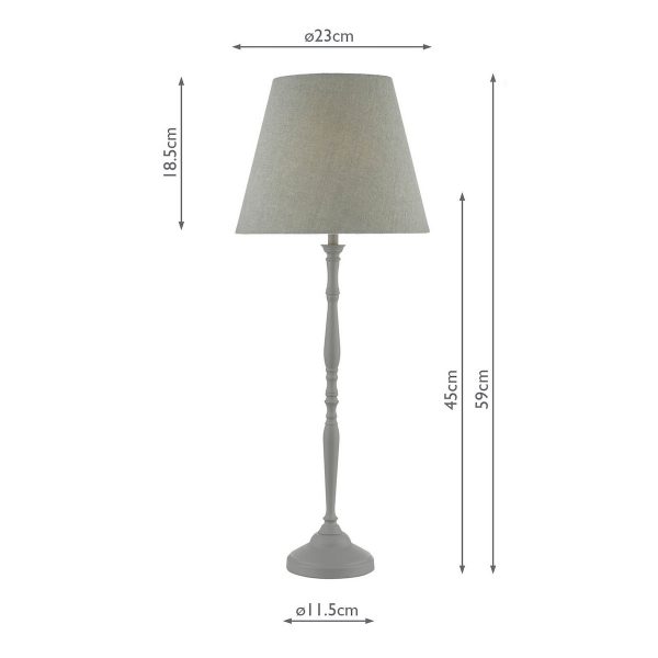Joanna Table Lamp Grey With Shade - Image 5