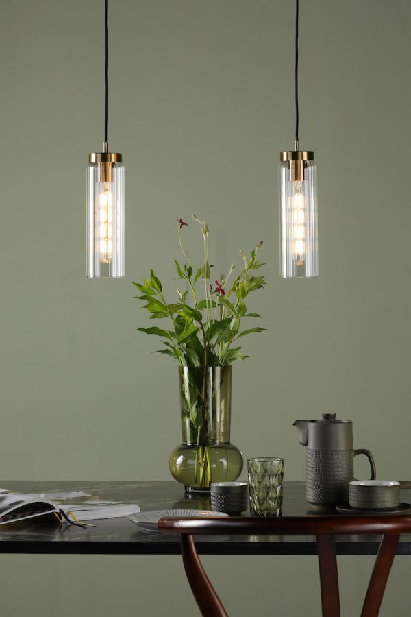 Jodelle Pendant Polished Bronze and Glass - Image 4