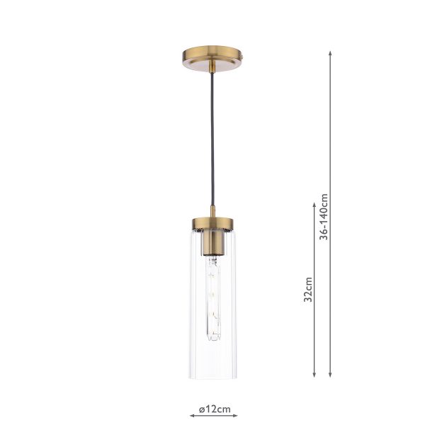 Jodelle Pendant Polished Bronze and Glass - Image 6