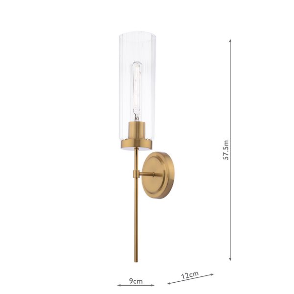 Jodelle Wall Light Polished Bronze and Glass - Image 4
