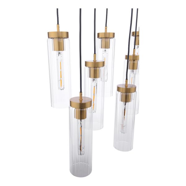 Jodelle 11 Light Bar Pendant Polished Bronze and Glass - Image 3