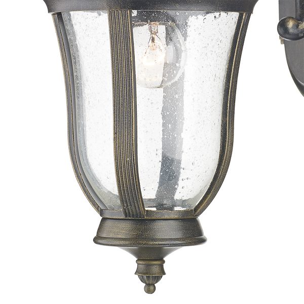 Johnson Outdoor Wall Light Black/Gold Glass IP44 - Image 3