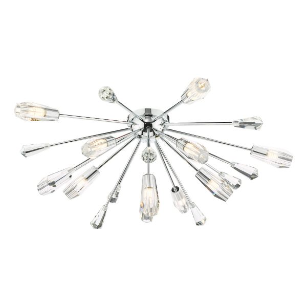 Kalyssa 11 Light Flush Polished Chrome and Glass