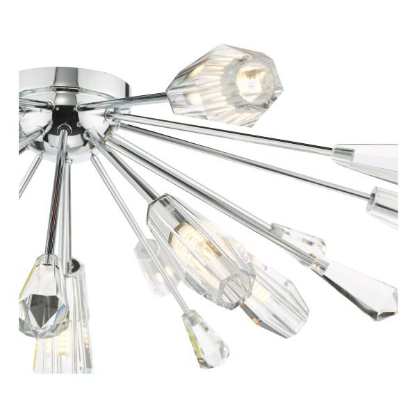 Kalyssa 11 Light Flush Polished Chrome and Glass - Image 3