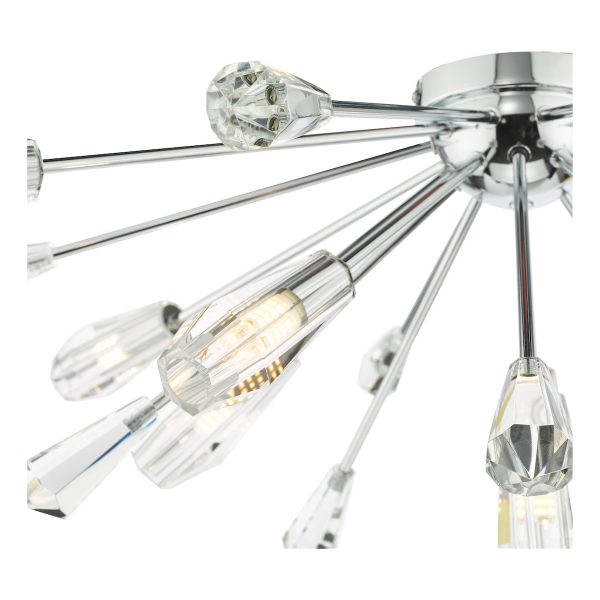 Kalyssa 11 Light Flush Polished Chrome and Glass - Image 4