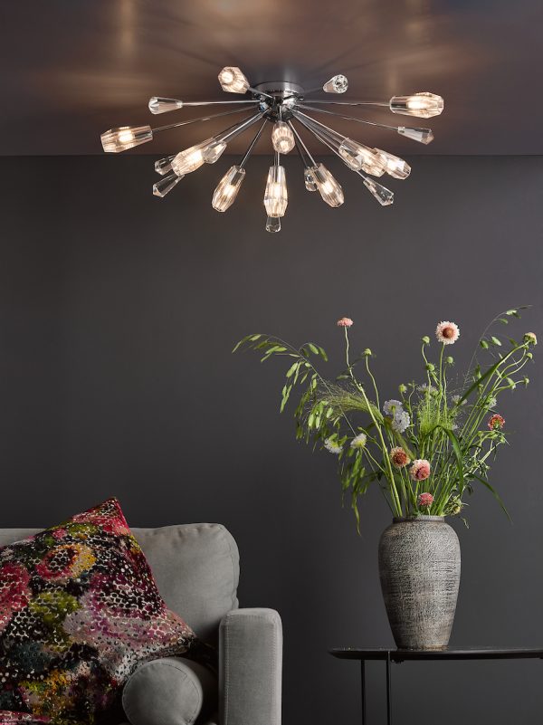 Kalyssa 11 Light Flush Polished Chrome and Glass - Image 6
