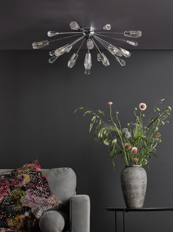 Kalyssa 11 Light Flush Polished Chrome and Glass - Image 7