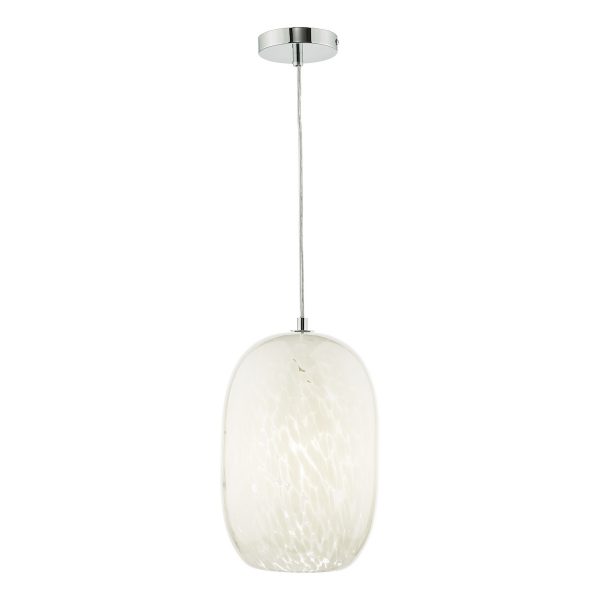 Kari Pendant White Confetti Glass