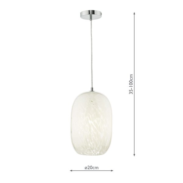 Kari Pendant White Confetti Glass - Image 4