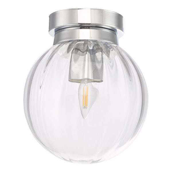 Kavi Bathroom Flush Polished Chrome Glass IP44 - Image 2