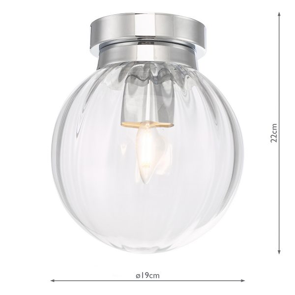 Kavi Bathroom Flush Polished Chrome Glass IP44 - Image 8