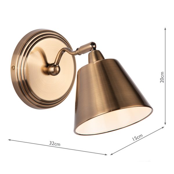 Kempten Single Wall Spotlight Antique Brass - Image 5