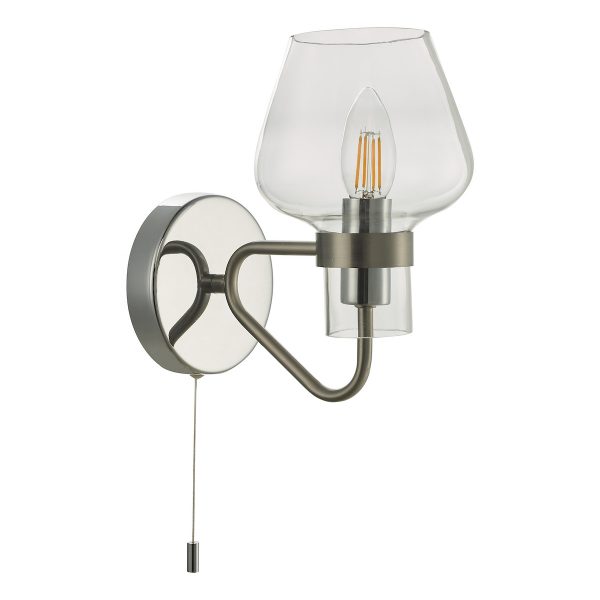 Keta Wall Light Satin Chrome Glass - Image 2