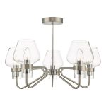 Keta 5 Light Semi Flush Satin Chrome & Polished Chrome
