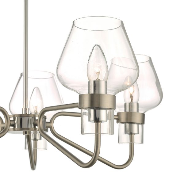 Keta 5 Light Semi Flush Satin Chrome & Polished Chrome - Image 3