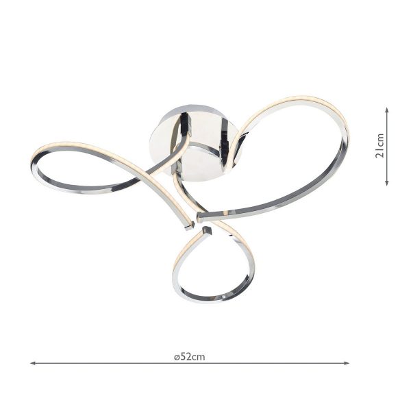 Killian 3 Light Semi Flush Polished Chrome LED - Image 6