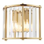Kiran 2 Light Wall Light Natural Brass and Glass