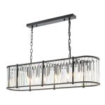 Kiran 7 Light Bar Pendant Satin Black and Glass