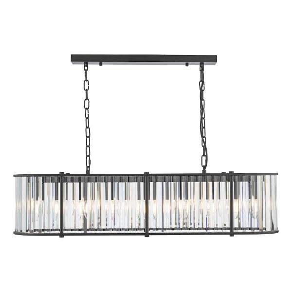 Kiran 7 Light Bar Pendant Satin Black and Glass - Image 3