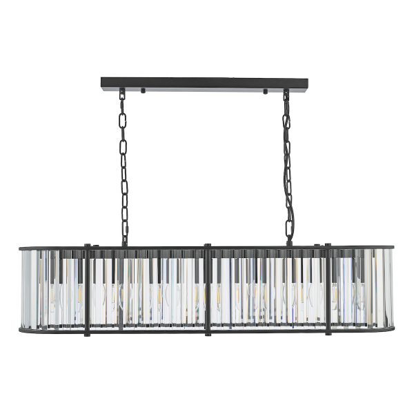 Kiran 7 Light Bar Pendant Satin Black and Glass - Image 4