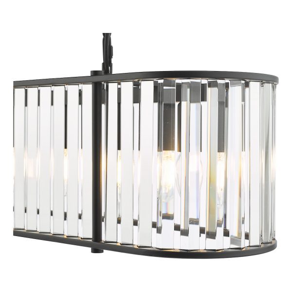 Kiran 7 Light Bar Pendant Satin Black and Glass - Image 5