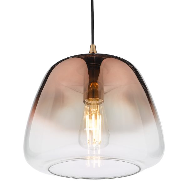 Klaxon 1 Light Pendant Ombre Copper Glass - Image 3