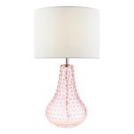 Kristina Table Lamp Pink Glass With Shade