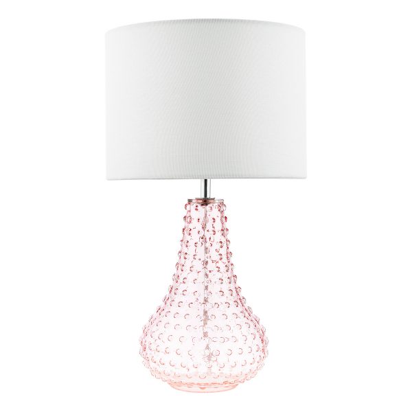 Kristina Table Lamp Pink Glass With Shade - Image 2