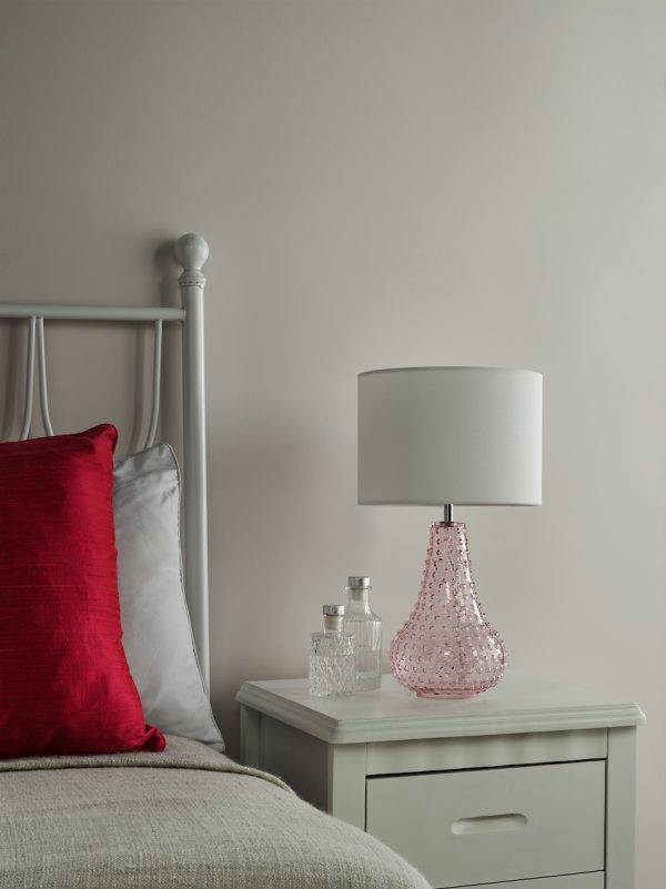 Kristina Table Lamp Pink Glass With Shade - Image 5
