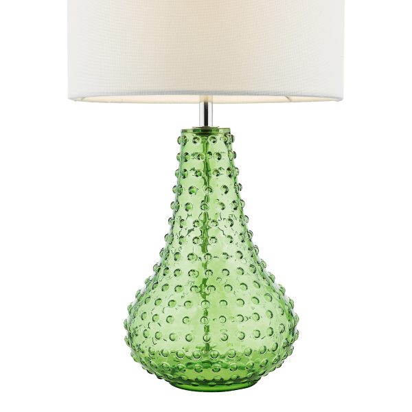 Kristina Table Lamp Green Glass With Shade - Image 3