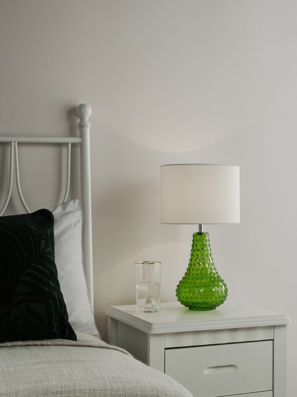 Kristina Table Lamp Green Glass With Shade - Image 4