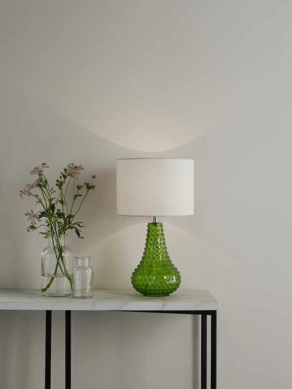 Kristina Table Lamp Green Glass With Shade - Image 6