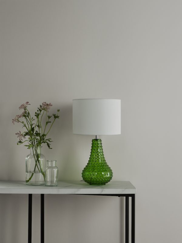 Kristina Table Lamp Green Glass With Shade - Image 7
