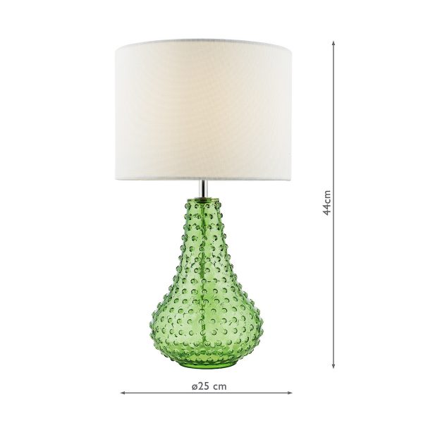 Kristina Table Lamp Green Glass With Shade - Image 8