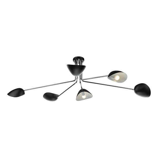 Krug 6lt Semi Flush Black & Polished Chrome
