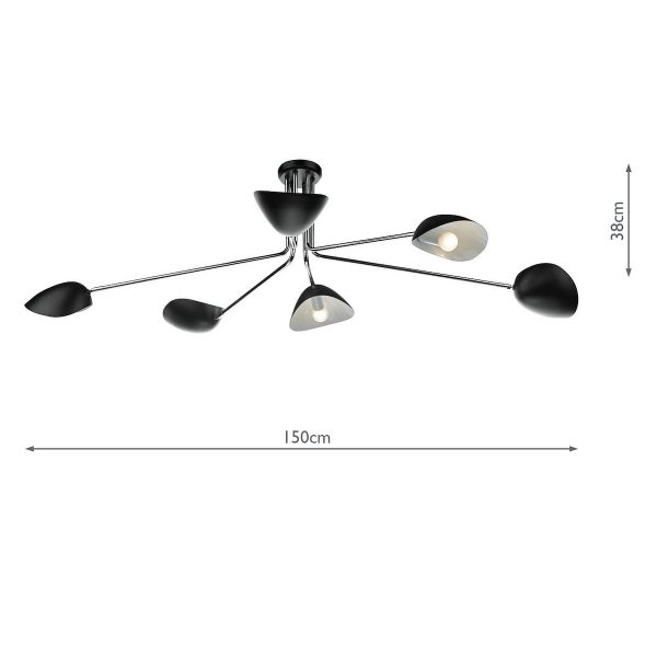 Krug 6lt Semi Flush Black & Polished Chrome - Image 7
