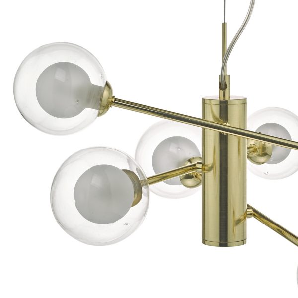 Kumara 6lt Pendant Gold & Glass - Image 3