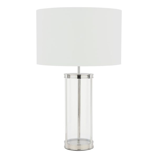 Laura Ashley Harrington Large Table Lamp Polished Nickel and Glass With Shade - Image 2